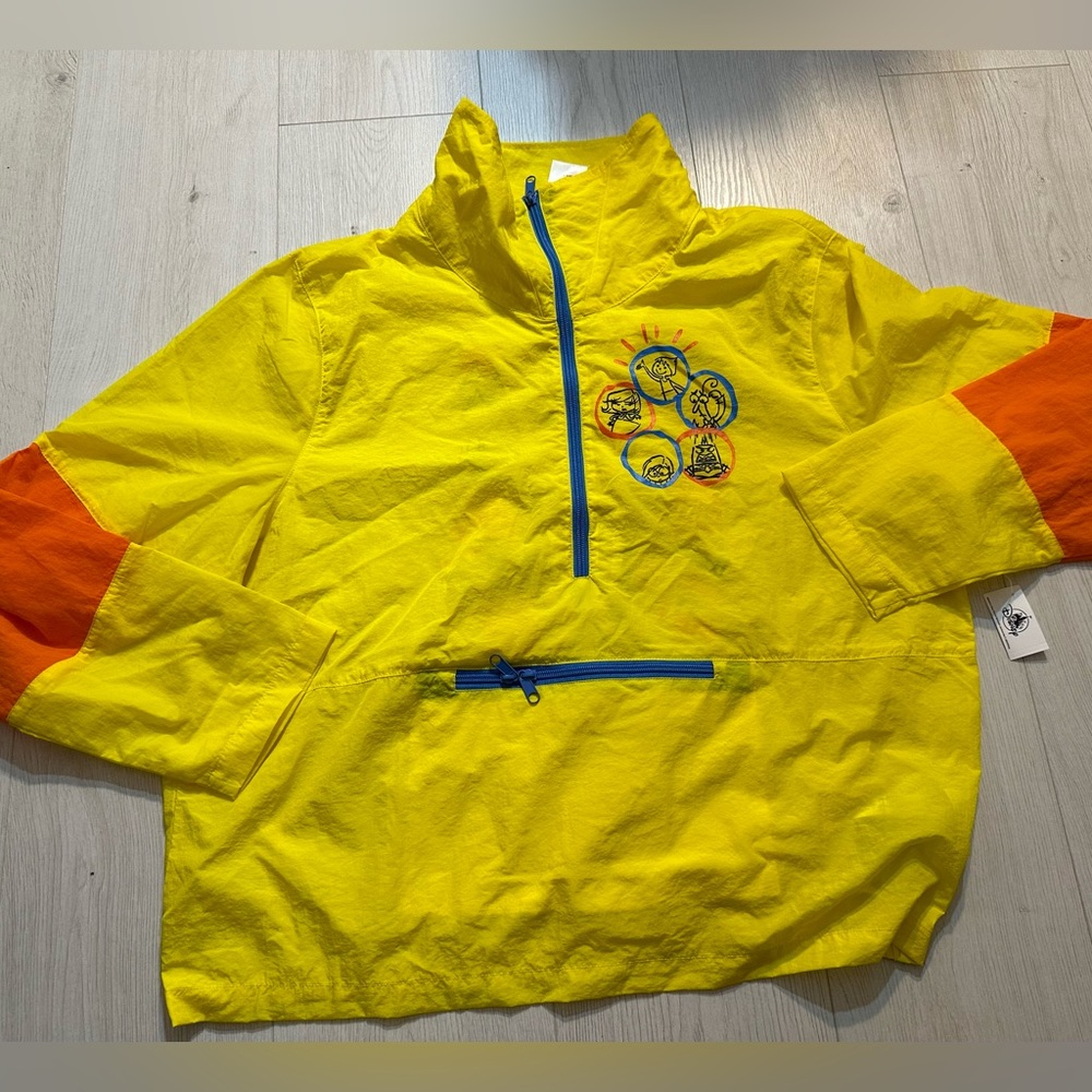 New disney parks pixar, inside out yellow pullover windbreaker